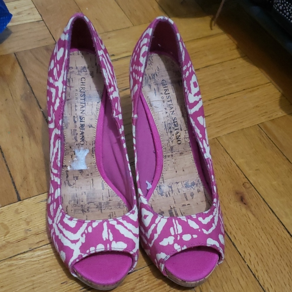 Christian Siriano for payless pink peep toe heels